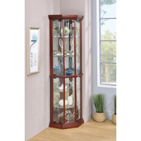 Coaster Furniture 3393 6-shelf Corner Curio Cabinet Medium Brown